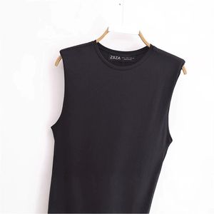 Mujeres 2025 primavera nueva moda elegante <span class=keywords><strong>Midi</strong></span> <span class=keywords><strong>vestido</strong></span> con <span class=keywords><strong>hombreras</strong></span> Vintage sin mangas Casual Mujer Vestidos Robe Mujer - Product Image 2