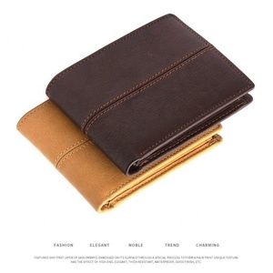 Customized Logo Men's Vintage Style Travel Wallet High Quality Genuine Crazy Horse Leather with Polyester Lining Open Closure - Product Image 5