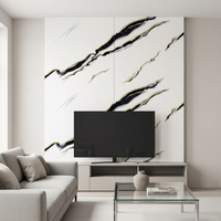 Panneaux muraux de douche en acrylique ignifuge effet marbre, légers et brillants, pour cuisine moderne, 1220 mm x 2440 mm, pour intérieur