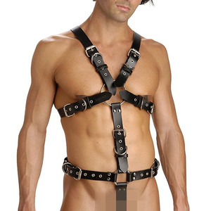 男性用レザーハーネスフェチボンデージ拘束ボディセックスツール大人用ゲームボンデージギア - Product Image 1