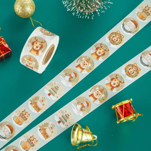 Calcomanías de dibujos animados de unicornio, mono, perro, 500 Uds., rollo de pegatinas de agradecimiento con temática de animales para niños, comida, dulces, regalo, embalaje de Chocolate - Product Image 5