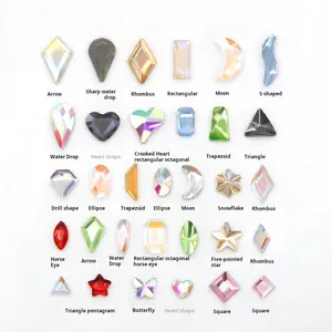 3D Shiny Diamond Alloy Jewelry Snake Pearl Flowers AB Stone Fancy Gems Muti Size Shape Nail Art Rhinestone Decorations