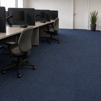 Dalles de moquette en nylon moelleux 50x50cm, carrées, modulaires, pour projets de bureaux, OEM
