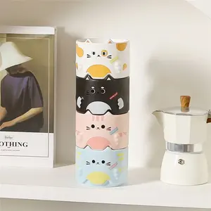 Gato cerâmica copo cartoon caneca Pilha par copo doméstico água café copo prático presente
