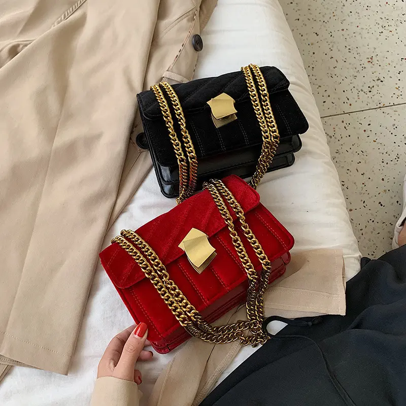 Luxury Handbags Women Bags Designer Shoulder Vintage Velvet Chain Evening Clutch Bag Messenger Crossbody Bags For Women 2021