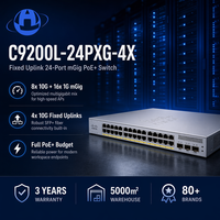 Commutateur d'entreprise StackWise C9200L-24PXG-4X 24 ports PoE+ 8x10G Multigigabit 4x10G à liaison montante fixe