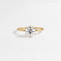 Bague de fiançailles solitaire à six griffes sur mesure avec diamant de laboratoire taille ronde 0,5-3 carats en or massif 10K/14K/18K certifié IGI CVD/HPHT VVS
