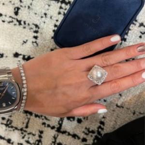 Wenchi New Design S925 Pure Silver <b>Ring</b> with 11-12MM Natural Freshwater <b>Pearl</b> Movable Mouth Feature Gift Box Included - Product Image 2