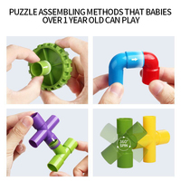 Blocs de construction de tuyaux d'eau éducatifs pour enfants - Jouet de construction en plastique ABS pour jouer et apprendre