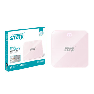 เครื่องชั่งน้ำหนักดิจิตอลพกพา Winningstar รับน้ำหนักได้ 180 กก. ความแม่นยำ 0.1 กก. สีชมพู รูปทรงสี่เหลี่ยมผืนผ้า ใช้พลังงานจากแบตเตอรี่ - Product Image 1