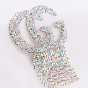 Hot fix 3D strass lettera decalcomanie strass stiratura patch - Product Image 3