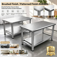 Table basse carrée extra-épaisse entièrement en acier inoxydable avec étagère de rangement, design à bords biseautés, style minimaliste moderne pour la maison et les loisirs