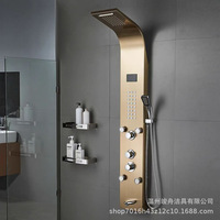Panneaux muraux de douche multifonctionnels en acier inoxydable poli 304/201, design moderne, pour appartement, montage mural, douche pluie, vente en gros