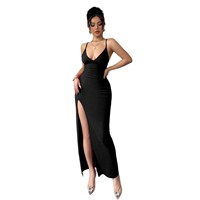 Robe longue d'été élégante et ajustée sans manches pour femme, style européen et américain