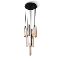 Lámpara Colgante Moderna Minimalista XZ de Latón Negro, Lámpara LED de Techo para Isla de Cocina, Comedor, Oficina, Bar