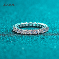Anillo de Compromiso de Plata de Ley S925 con Moissanita Vvs1 de 2.2 Quilates, Joyería Fina Personalizada para Boda