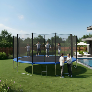 Trampoline de fitness pliable de qualité commerciale de 16 pieds pour enfants et adultes, grand modèle en PVC avec protection, durable, pour l'extérieur, pour le sport, pour filles et garçons - Product Image 4