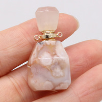 HZ – flacon de parfum en pierre naturelle, cristal original, fleurs de cerisier, pendentif pour femme, bijoux de voyage