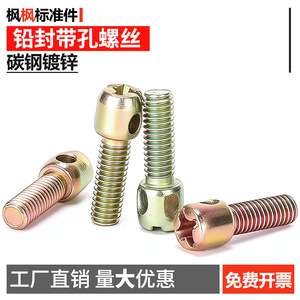 Tornillos de sellado de plomo M3 M4 M5 M6 de acero al carbono, chapados en zinc, de cabeza redonda con ranura, para sellado y fijación en metal. - Product Image 4