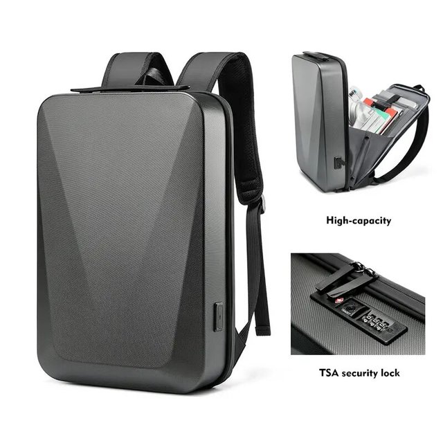 Factory Anti-Theft HardShell Laptop Backpack Waterproof Travel Backpack Business with USB Slim Gaming Computer Bag with Lock