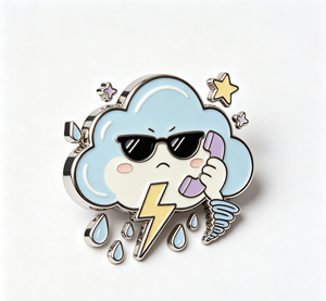 Custom Enamel Metal <b>Pin</b> Cartoon Cloud Lightning Star <b>Badge</b> for Gift Apparel Decoration - Product Image 3