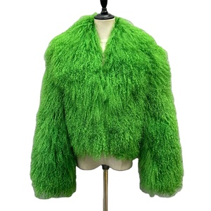 Áo khoác lông cừu thật 100%, dày, xù, dài, thời trang nữ, áo khoác lông Mông Cổ - Product Image 1