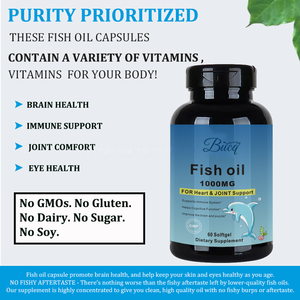 Aceite de pescado de etiqueta privada 1000mg Softgel | Alto EPA DHA Omega-3 para la salud del cerebro y el corazón | OEM certificado GMP y personalización - Product Image 4