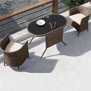 Hiện đại sang trọng ngoài trời bảng thiết lập đồ nội thất Patio mở rộng mở rộng mây <span class=keywords><strong>wicker</strong></span> vườn Bộ Ăn Uống - Product Image 3