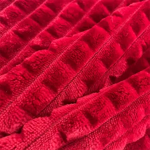 Customization polyester warp knitted jacquard flannel velvet fabric