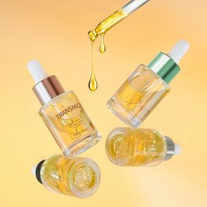 Flacon compte-gouttes en verre de 50 ml pour sérum huileux de forme ronde, logo personnalisé, flacon en verre pour sérum huileux givré pour fournisseur d'emballages cosmétiques - Product Image 1