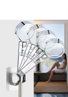 Support de Douche Moderne Auto-Adhésif en ABS Argenté pour Appartement, Support de Douchette à Main Réglable, Base de Fixation pour Lance de Pulvérisation, Rail Coulissant