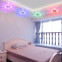 Plafonnier LED en cristal blanc RGB coloré à intensité variable, spot encastré pour salon, couloir, entrée, hôtel, restaurant