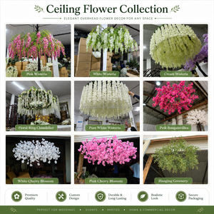 Guirnalda Colgante de Flores Artificiales de Glicinia Blanca Personalizada LEDA, Decoración Floral para Techos de Bodas, Fiestas y Eventos - Product Image 4