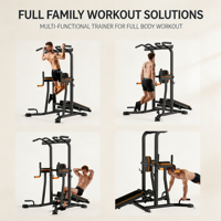 Tour de musculation multi-stations en acier pour intérieur avec barres parallèles pour la remise en forme à domicile des adultes