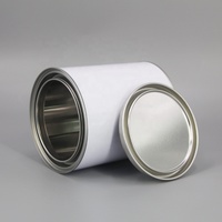 Seau à peinture rond en métal personnalisé de 1 gallon, vide, style pot à peinture, avec couvercles ouvrables, pour produits chimiques et peintures à l'huile
