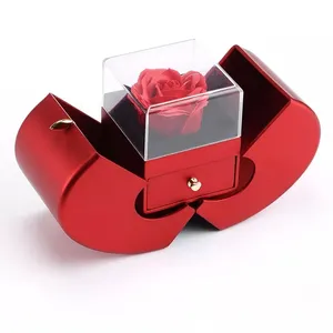 2024 Customizable High-End Exquisite Apple-Shaped Jewelry Gift Box Embossed Printing Handling For Valentine's Day Giving
