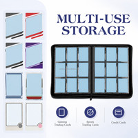 Classeur de cartes à collectionner à 9 pochettes en cuir PU avec fermeture éclair et pages en PP pour collection de cartes sportives