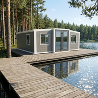 Bâtiments préfabriqués en acier extensibles, isolés, insonorisés et étanches pour cabanes de vacances extérieures et logements familiaux permanents