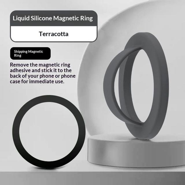 Magnetic Silicone Phone Ring Holder, Anti-Drop Grip Stand for Magnetic Wireless Charging Phones