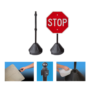 Giao Thông Đường Bộ An Toàn Tái Chế Cơ Sở Cao Su Với 6 Thép Vuông Dừng Dấu Hiệu Cảnh Báo Bài Xách Tay Dấu Hiệu Đứng - Product Image 6