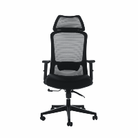 Chaise de direction moderne en maille de haute qualité pour cadres, avec accoudoirs pour bureaux à domicile, idéale pour les réunions et l'utilisation avec un ordinateur