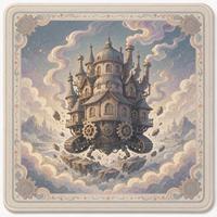 Tapis de table de mahjong américain à motif de château, avec support en caoutchouc antidérapant, surface en tissu doux, résistant à l'eau, durable et pliable
