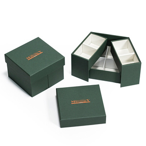 Caja <span class=keywords><strong>de</strong></span> Regalo Rígida con Doble Apertura y Logotipo Personalizado, Excelente Experiencia <span class=keywords><strong>de</strong></span> Desempaquetado, Caja <span class=keywords><strong>de</strong></span> Embalaje <span class=keywords><strong>de</strong></span> Papel Verde con Logotipo Dorado para Chocolate - Product Image 2