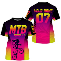 Maillot de course VTT rose personnalisé filles garçons UPF30 + équipement de vélo de montagne chemise de moto pour hommes