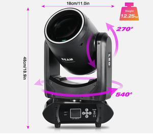 Projecteur LED 300W à tête mobile avec anneau lumineux LED pour banquets, soirées, clubs, discothèques - Éclairage de scène pour l'amélioration des lieux événementiels - Product Image 6