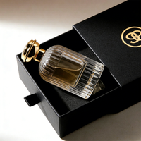 Botellas de Perfume de Vidrio Cilíndricas de Estilo Vintage de Alta Gama con Logotipo Personalizado en Color, 30ml/50ml/100ml, con Pulverizador y Caja de Empaque