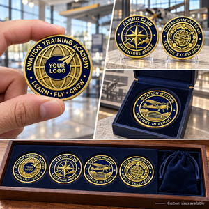 Pièces commémoratives personnalisées pour l'aviation, destinées aux clubs de pilotes, académies de formation, musées et reconnaissance des équipes mondiales OEM ODM - Product Image 2