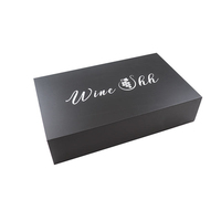 Scatola Magnetica Nera Stile Libro per Confezione Bicchieri da Vino, Caja con Chiusura Magnetica, Weinglass Schachtel, Scatola di Spedizione Nera Piccola con Logo