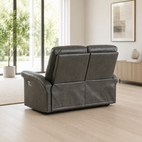 Canapé fonctionnel moderne en similicuir gris foncé, fauteuil inclinable de détente
