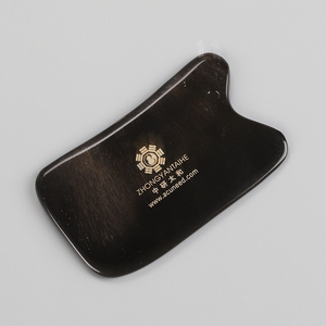 Outil <span class=keywords><strong>Gua</strong></span> <span class=keywords><strong>Sha</strong></span> noir authentique, grattoir triangulaire ergonomique pour le bien-être du visage et du corps - Product Image 2